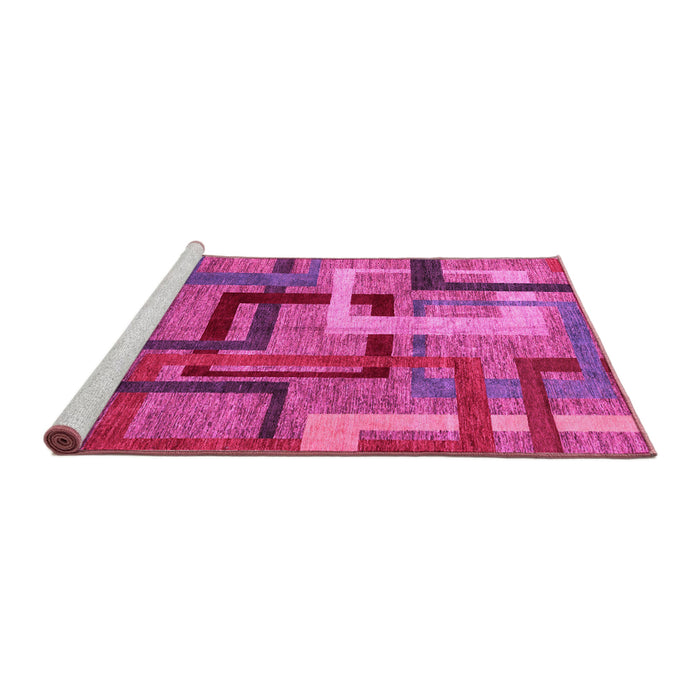 Sideview of Machine Washable Oriental Pink Modern Rug, wshabs4201pnk