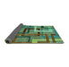 Sideview of Oriental Turquoise Modern Rug, abs4201turq