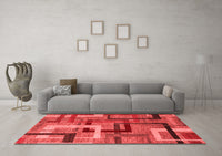 Machine Washable Oriental Red Modern Rug, wshabs4201red