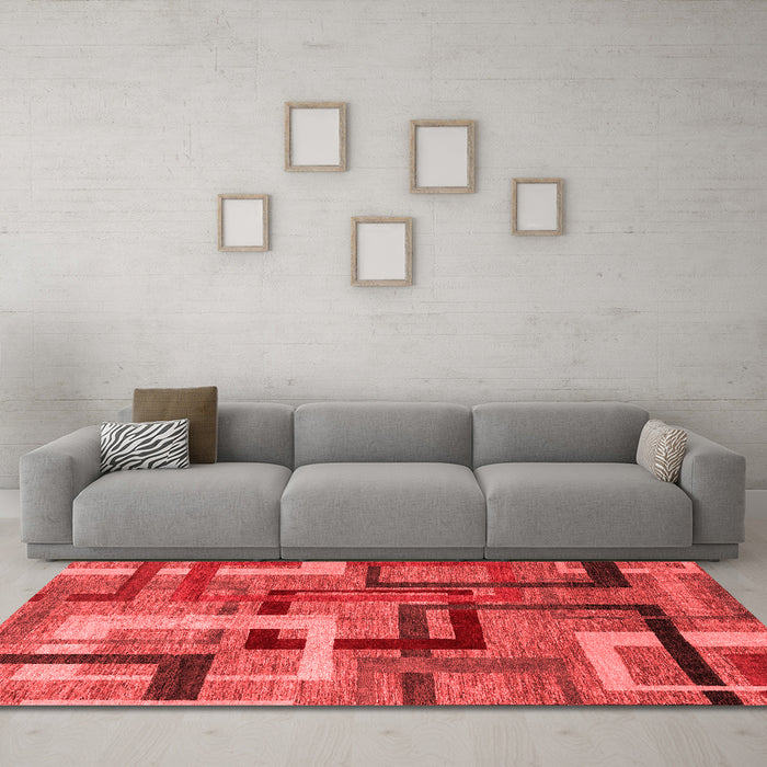 Modern Red Washable Rugs