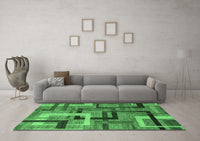 Machine Washable Oriental Emerald Green Modern Rug, wshabs4201emgrn