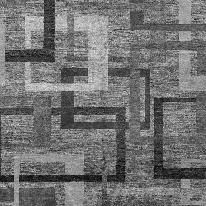 Square Machine Washable Oriental Gray Modern Rug, wshabs4201gry