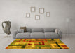 Machine Washable Oriental Yellow Modern Rug in a Living Room, wshabs4201yw