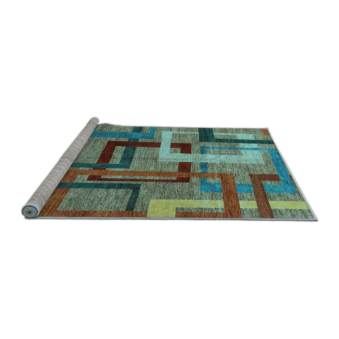 Sideview of Machine Washable Oriental Light Blue Modern Rug, wshabs4201lblu