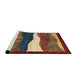 Sideview of Machine Washable Abstract Vermilion Red Rug, wshabs4202