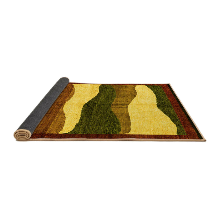 Sideview of Oriental Yellow Modern Rug, abs4202yw