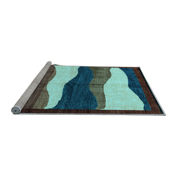 Sideview of Machine Washable Oriental Light Blue Modern Rug, wshabs4202lblu