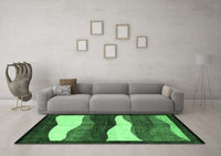 Machine Washable Oriental Emerald Green Modern Rug, wshabs4202emgrn