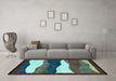 Machine Washable Oriental Light Blue Modern Rug in a Living Room, wshabs4202lblu