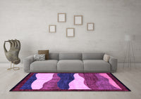 Machine Washable Oriental Purple Modern Rug, wshabs4202pur