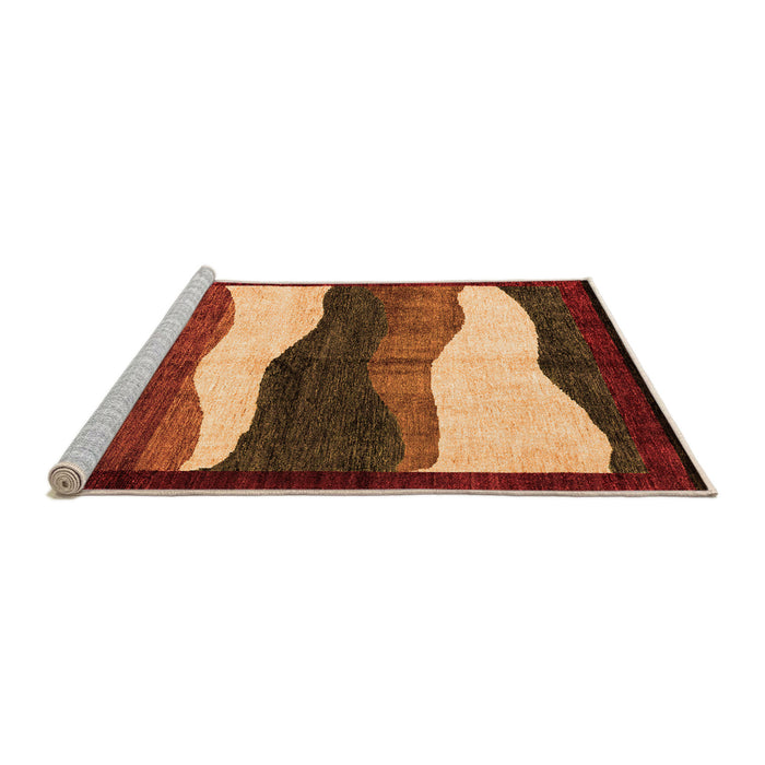 Sideview of Machine Washable Oriental Orange Modern Area Rugs, wshabs4202org