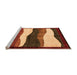 Sideview of Machine Washable Oriental Orange Modern Area Rugs, wshabs4202org