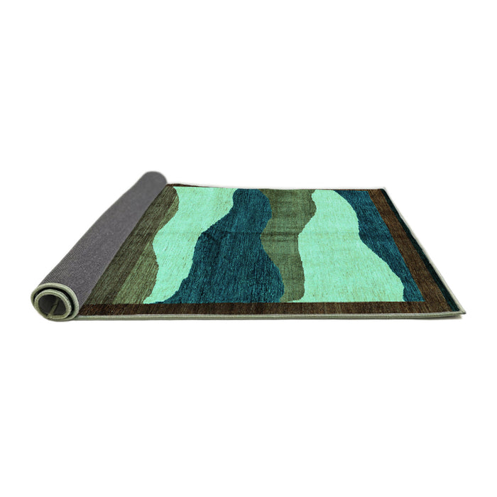 Sideview of Oriental Turquoise Modern Rug, abs4202turq