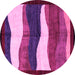 Round Oriental Pink Modern Rug, abs4202pnk