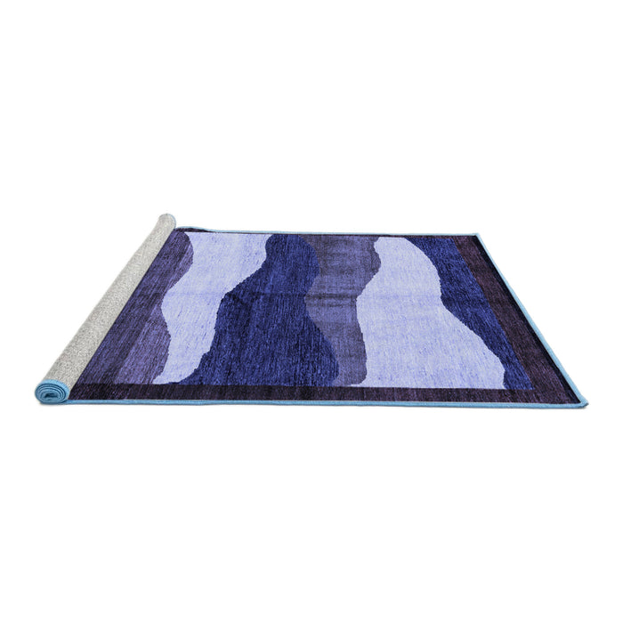 Sideview of Machine Washable Oriental Blue Modern Rug, wshabs4202blu