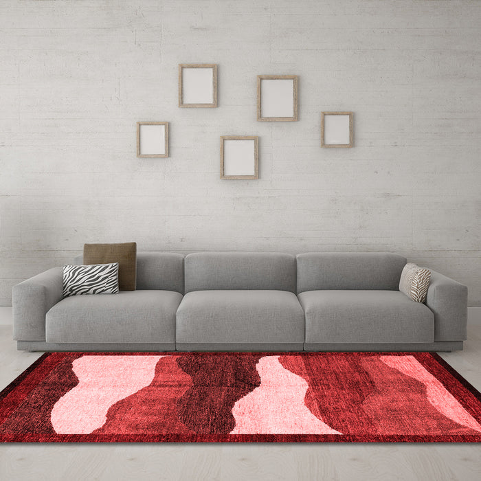 Modern Red Washable Rugs
