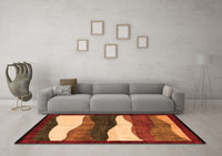 Machine Washable Oriental Orange Modern Rug, wshabs4202org