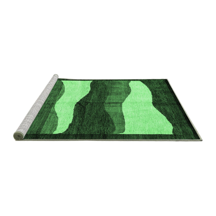 Sideview of Machine Washable Oriental Emerald Green Modern Area Rugs, wshabs4202emgrn