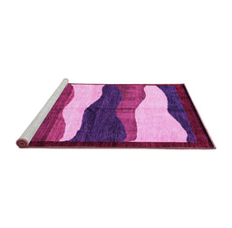 Sideview of Machine Washable Oriental Pink Modern Rug, wshabs4202pnk