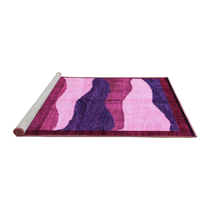 Sideview of Machine Washable Oriental Pink Modern Rug, wshabs4202pnk
