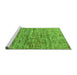 Sideview of Machine Washable Oriental Green Modern Area Rugs, wshabs4203grn