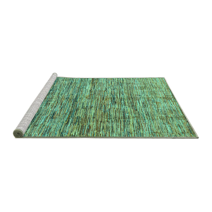 Sideview of Machine Washable Oriental Turquoise Modern Area Rugs, wshabs4203turq