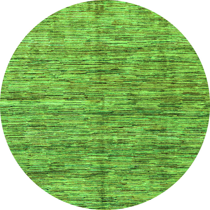 Round Machine Washable Oriental Green Modern Area Rugs, wshabs4203grn