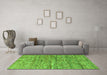 Machine Washable Oriental Green Modern Area Rugs in a Living Room,, wshabs4203grn