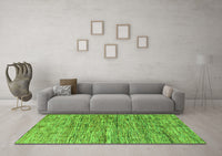 Machine Washable Oriental Green Modern Rug, wshabs4203grn