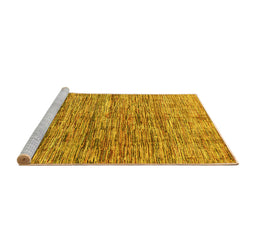 Sideview of Machine Washable Oriental Yellow Modern Rug, wshabs4203yw