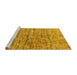 Sideview of Machine Washable Oriental Yellow Modern Rug, wshabs4203yw