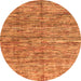 Round Oriental Orange Modern Rug, abs4203org