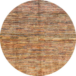 Round Abstract Red Oriental Rug, abs4203