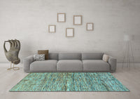 Machine Washable Oriental Light Blue Modern Rug, wshabs4203lblu