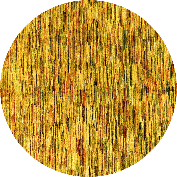 Round Oriental Yellow Modern Rug, abs4203yw