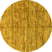 Round Oriental Yellow Modern Rug, abs4203yw