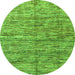 Round Oriental Green Modern Rug, abs4203grn