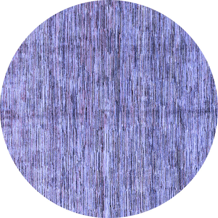 Round Machine Washable Oriental Blue Modern Rug, wshabs4203blu