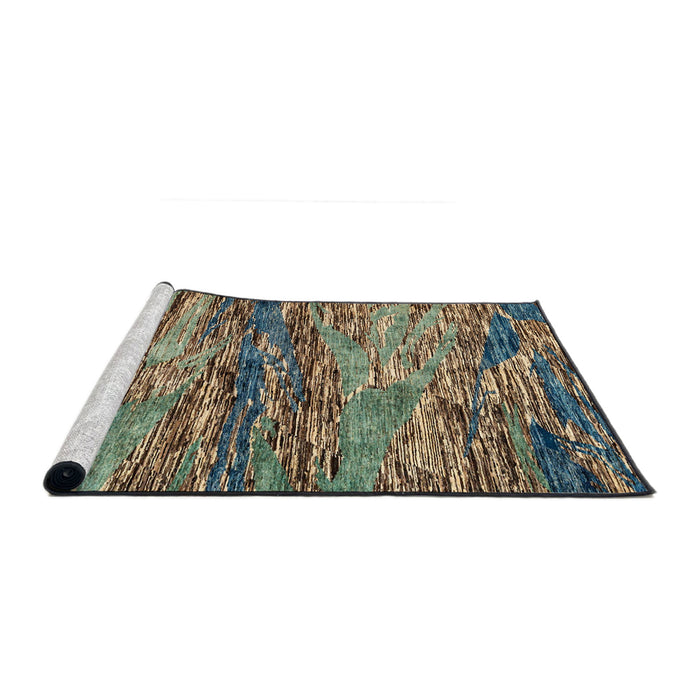 Sideview of Machine Washable Abstract Milk Chocolate Brown Rug, wshabs4204