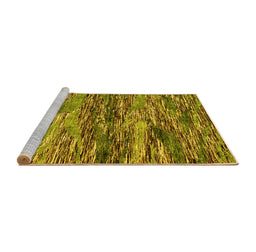 Sideview of Machine Washable Oriental Yellow Modern Rug, wshabs4204yw