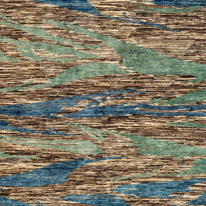 Machine Washable Abstract Milk Chocolate Brown Rug, wshabs4204