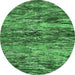 Round Oriental Emerald Green Modern Rug, abs4204emgrn