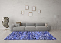 Machine Washable Oriental Blue Modern Rug, wshabs4204blu