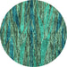 Round Oriental Turquoise Modern Rug, abs4204turq