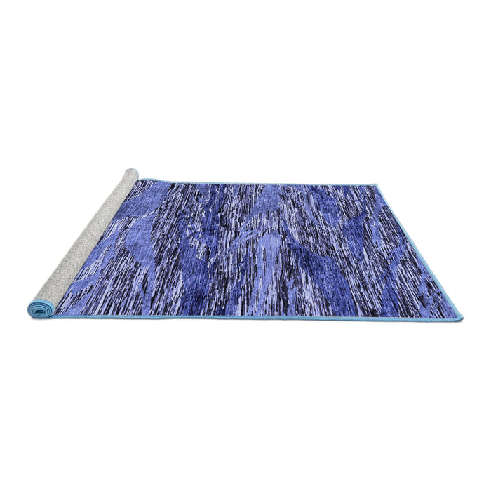 Sideview of Machine Washable Oriental Blue Modern Rug, wshabs4204blu