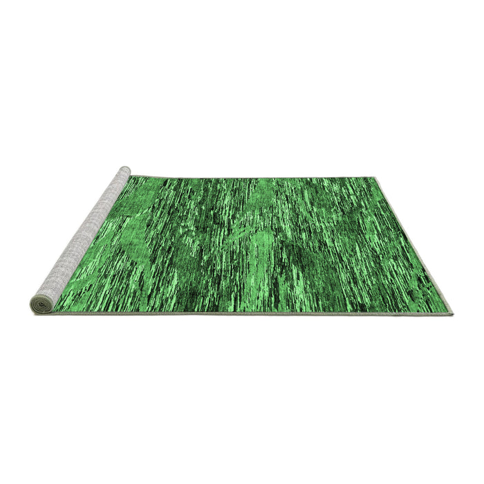 Sideview of Machine Washable Oriental Emerald Green Modern Area Rugs, wshabs4204emgrn