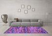 Machine Washable Oriental Purple Modern Area Rugs in a Living Room, wshabs4204pur