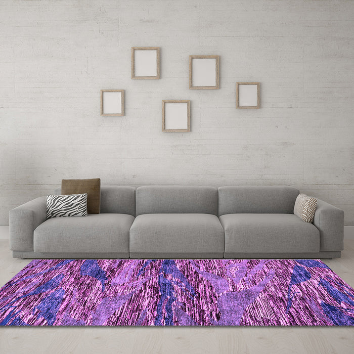 Machine Washable Oriental Purple Modern Area Rugs in a Living Room, wshabs4204pur