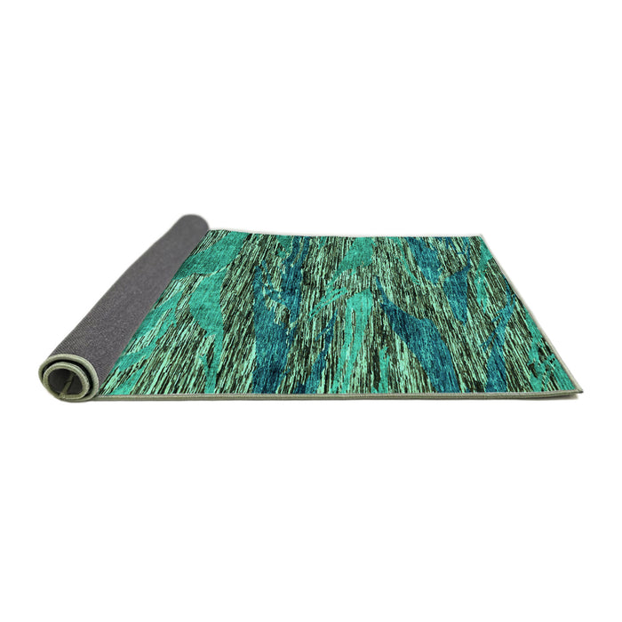 Sideview of Oriental Turquoise Modern Rug, abs4204turq