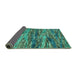 Sideview of Oriental Turquoise Modern Rug, abs4204turq